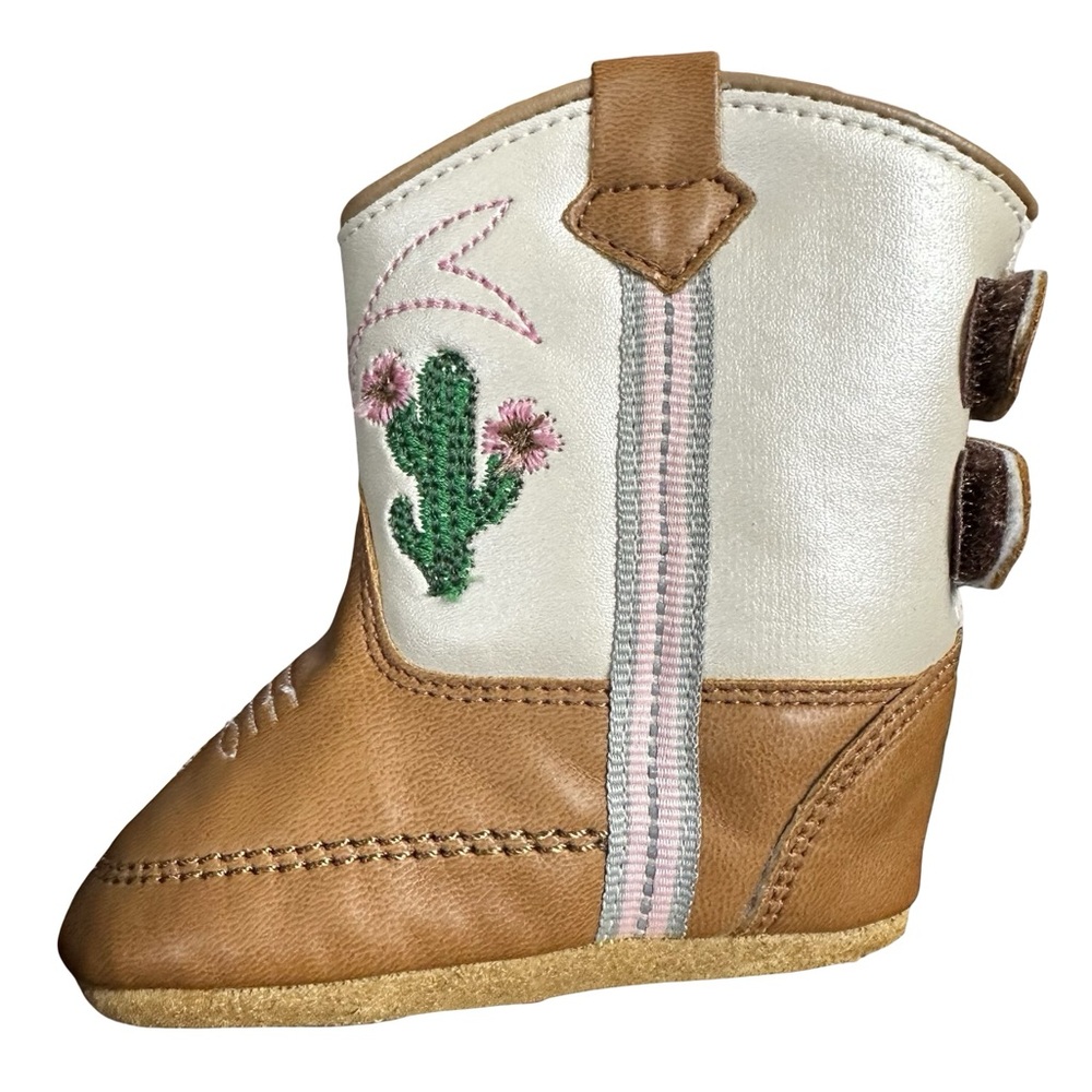 Boot Barn Cactus Print Cowgirl Boots Size 2 Infant Baby Round Toe Comfy